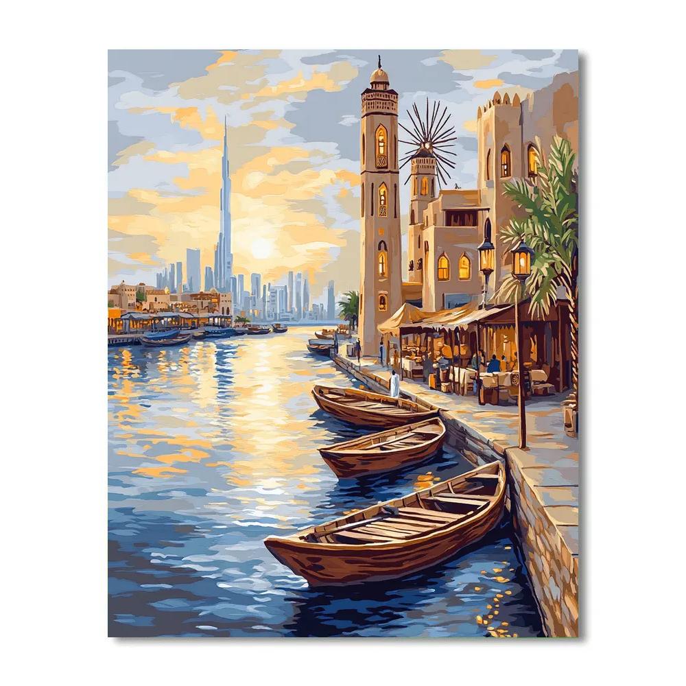 Desert City Geometry At Al Seef Waterfront Dubai United Arab Emirates paint by numbers