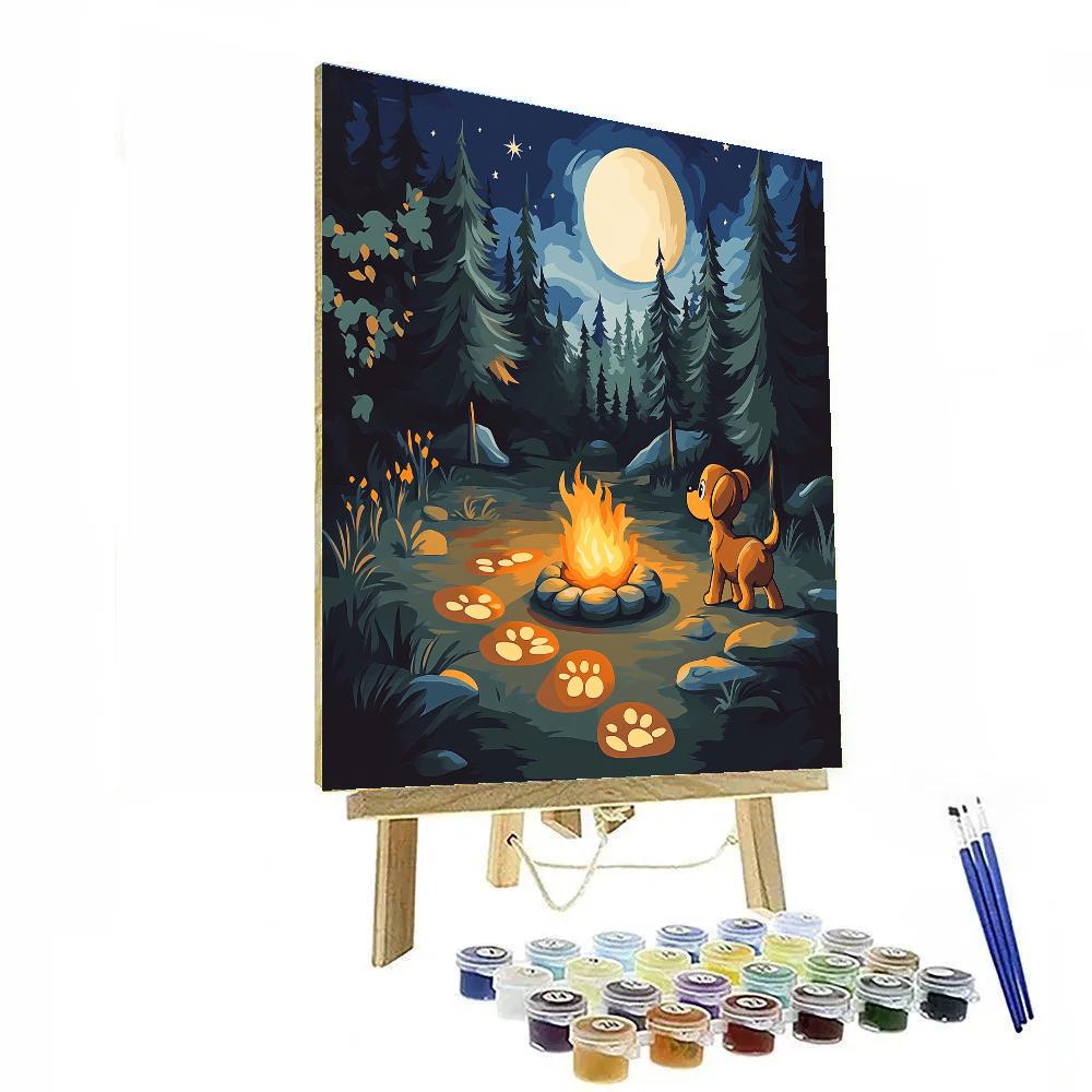 Pluto Moonlit Campfire Sniff Quest Painting by numbers kit