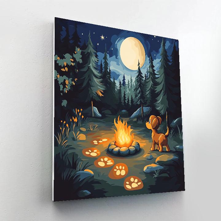 Pluto Moonlit Campfire Sniff Quest Painting by numbers kit