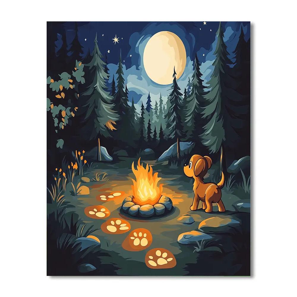 Pluto Moonlit Campfire Sniff Quest Painting by numbers kit