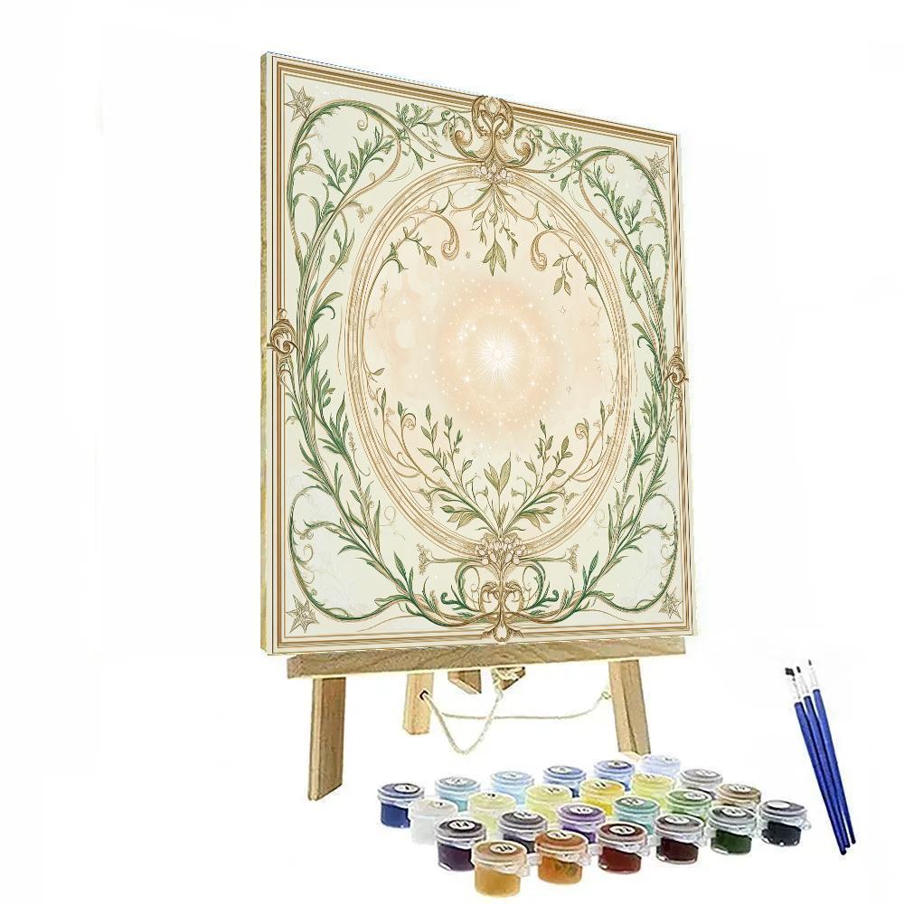 Alphonse Mucha Inspired Celestial Herbarium Symphony Number painting