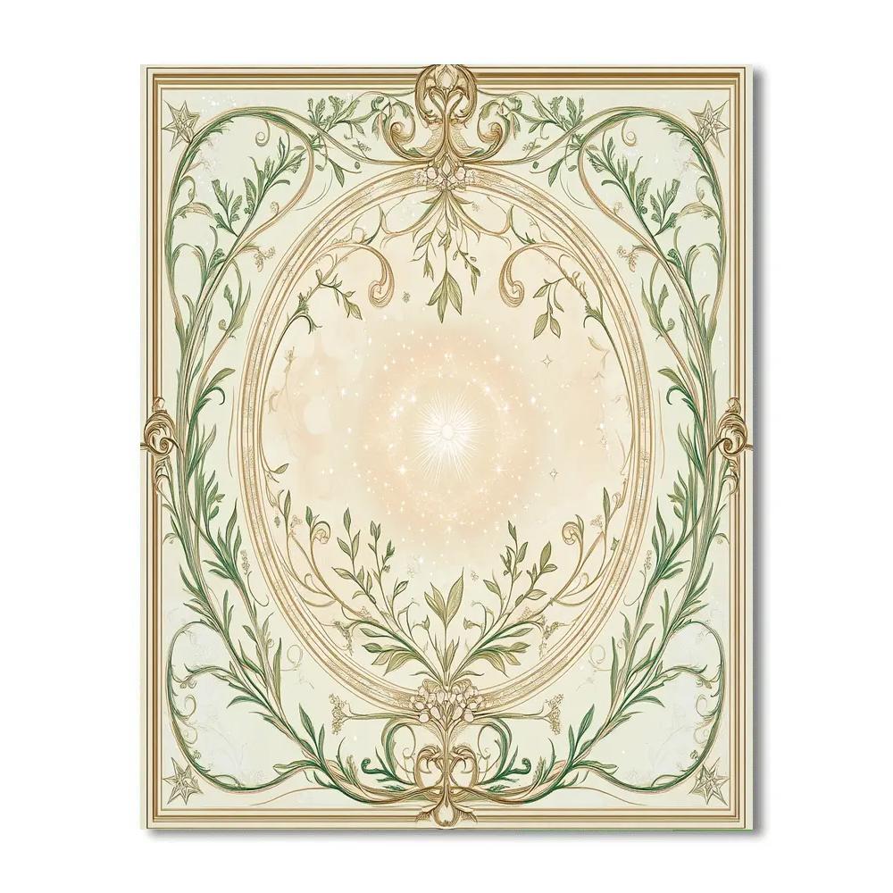 Alphonse Mucha Inspired Celestial Herbarium Symphony Number painting