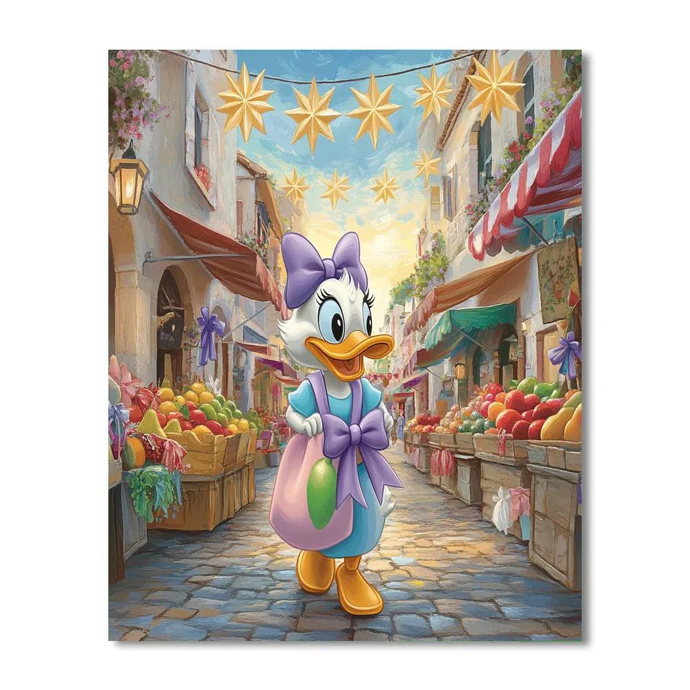 Daisy Duck Star Parade Shopping Day paint by numbers