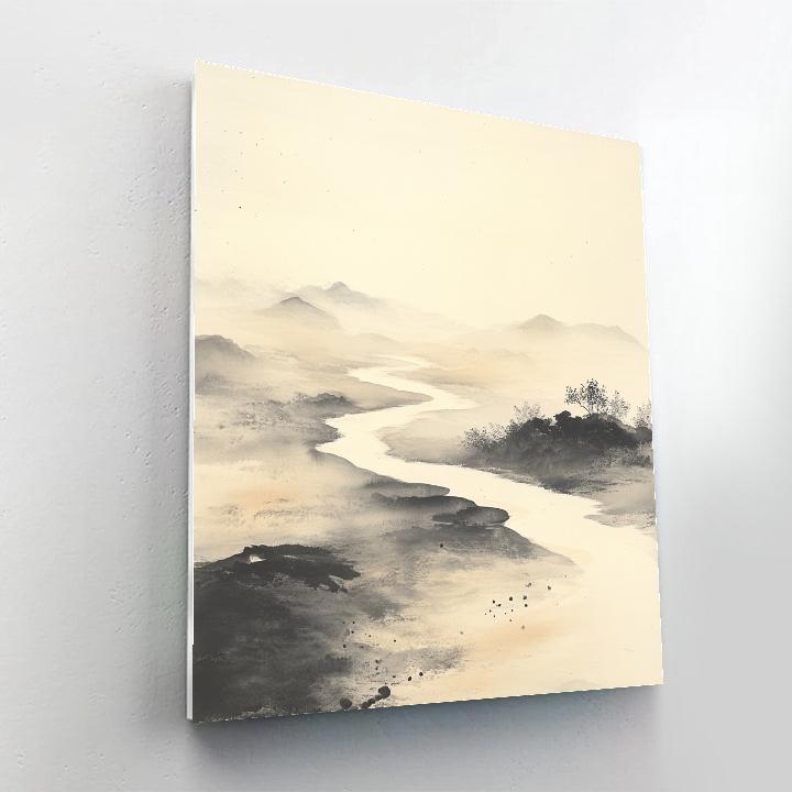 Zhao Mengfu Inspired Celestial Ink Tides Number painting