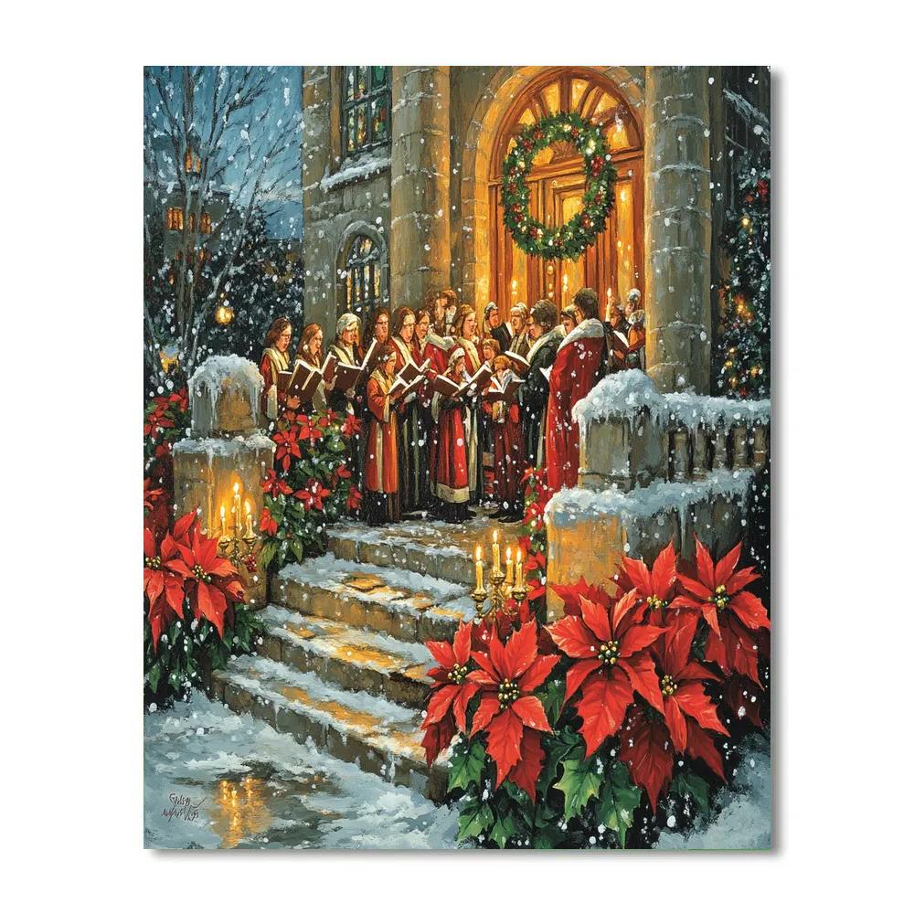 Midnight Church Steps Welcome paint by number