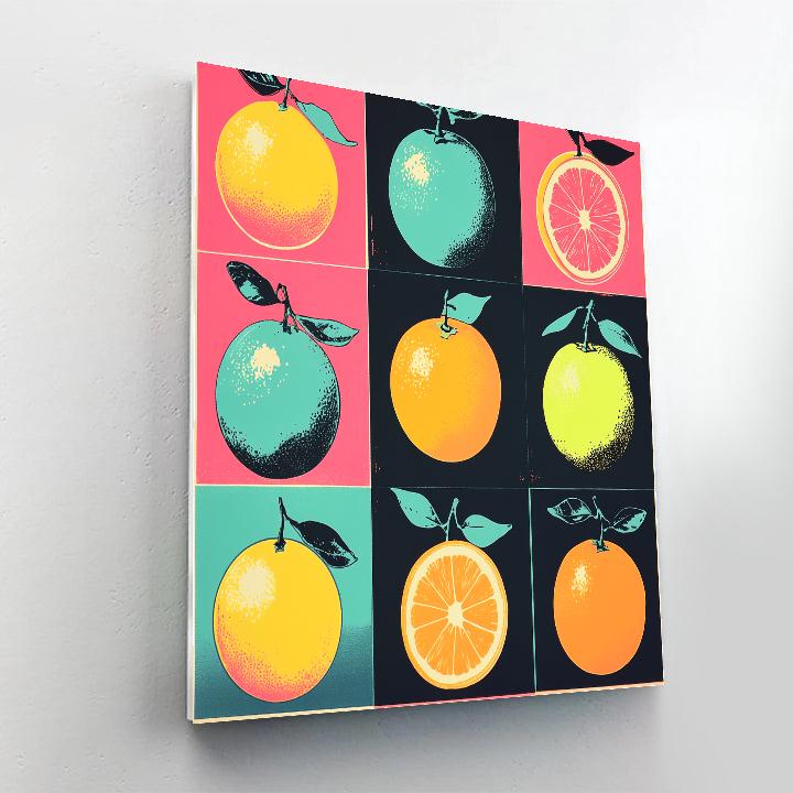 Andy Warhol Inspired Neon Fruit Planets DIY paint by numbers