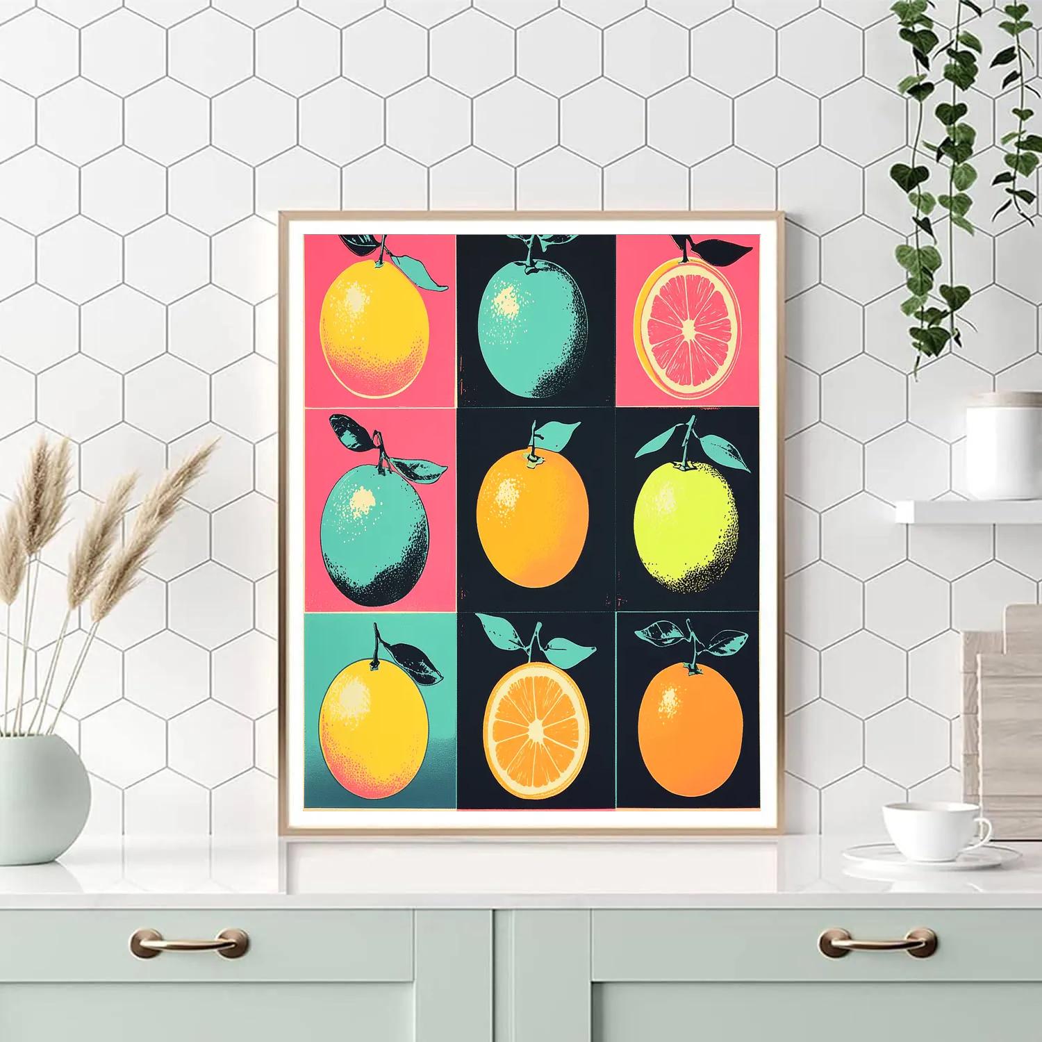 Andy Warhol Inspired Neon Fruit Planets DIY paint by numbers