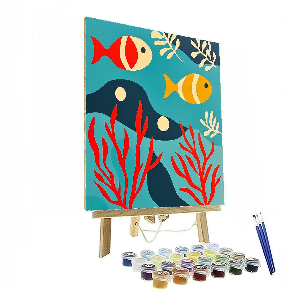 Henri Matisse Inspired Cutout Underwater Galaxy painting number kit