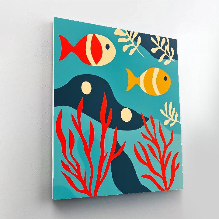 Henri Matisse Inspired Cutout Underwater Galaxy painting number kit