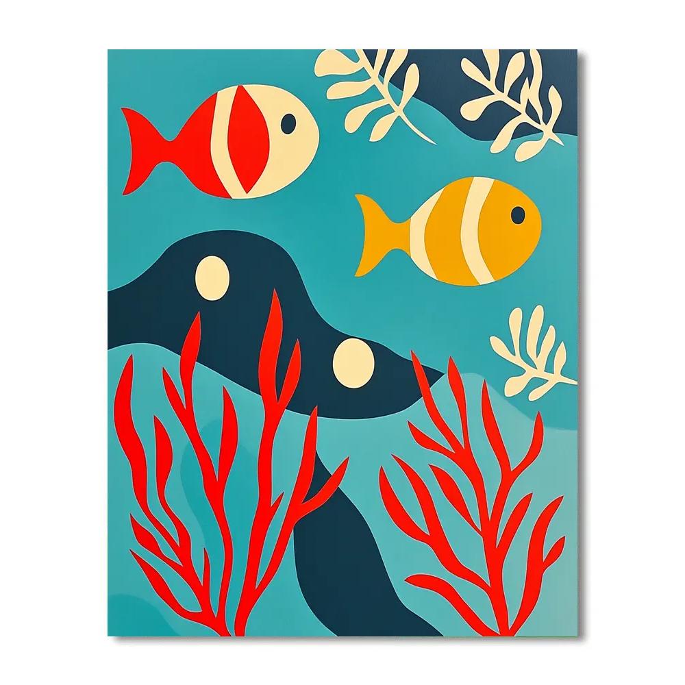 Henri Matisse Inspired Cutout Underwater Galaxy painting number kit