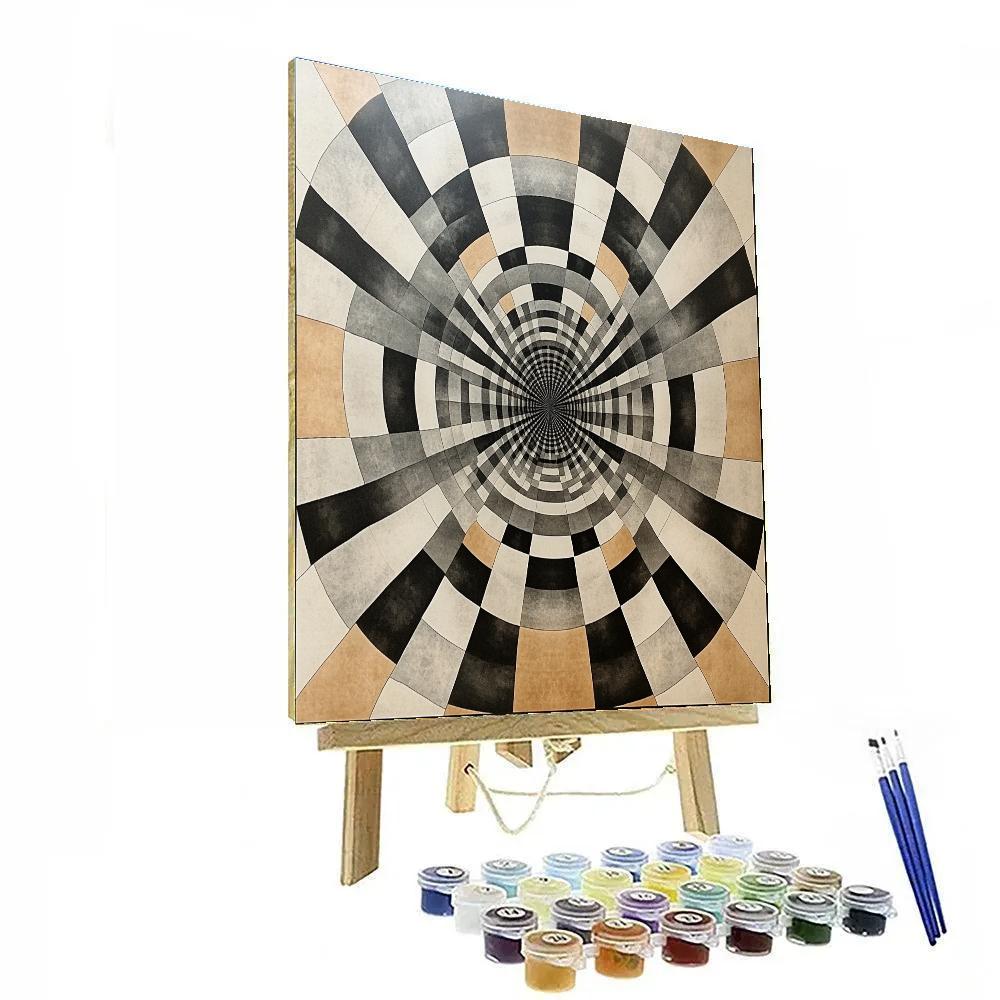M.C. Escher Inspired Paradox Of Infinite Symmetry Field Paint by numbers art