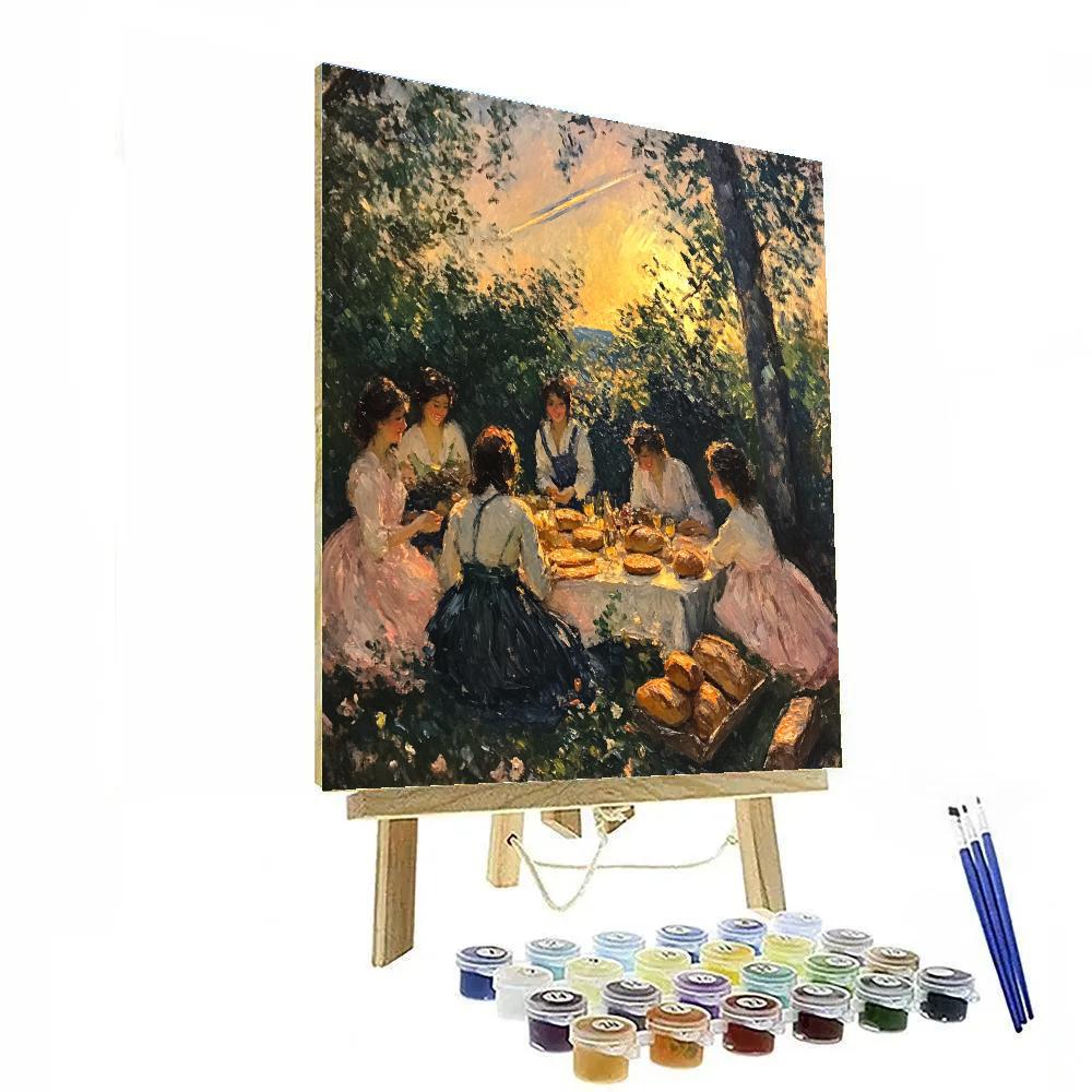 Pierre Auguste Renoir Inspired Picnic At Comet Sunset Paint by numbers art