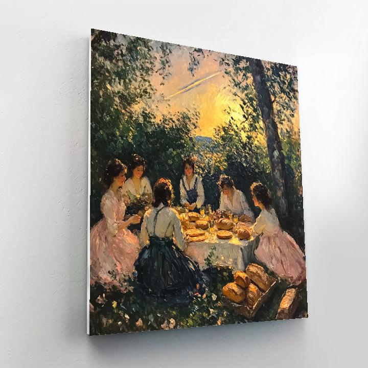 Pierre Auguste Renoir Inspired Picnic At Comet Sunset Paint by numbers art