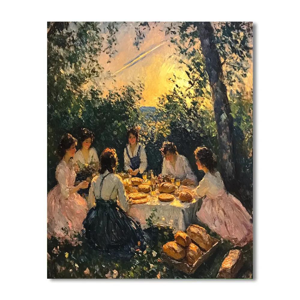 Pierre Auguste Renoir Inspired Picnic At Comet Sunset Paint by numbers art