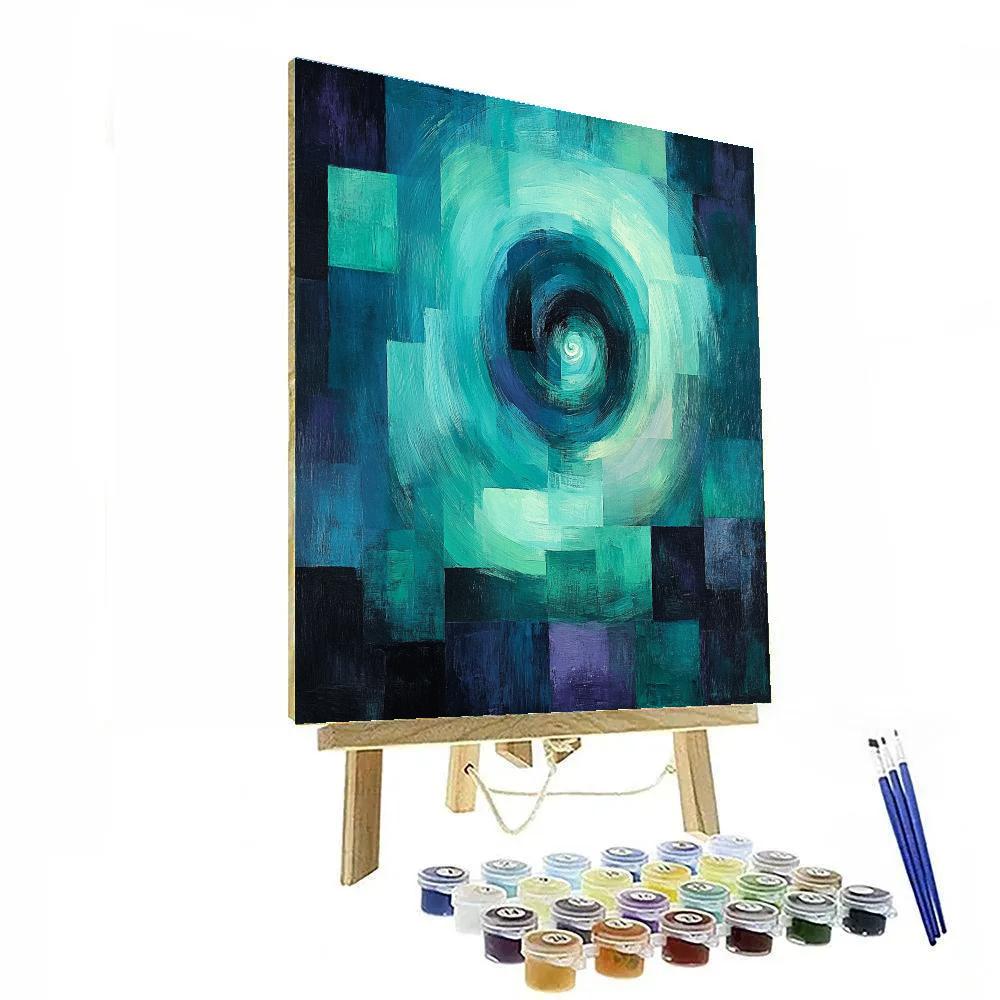 Paul Cézanne Inspired Aurora Geometry Vortex DIY paint by numbers