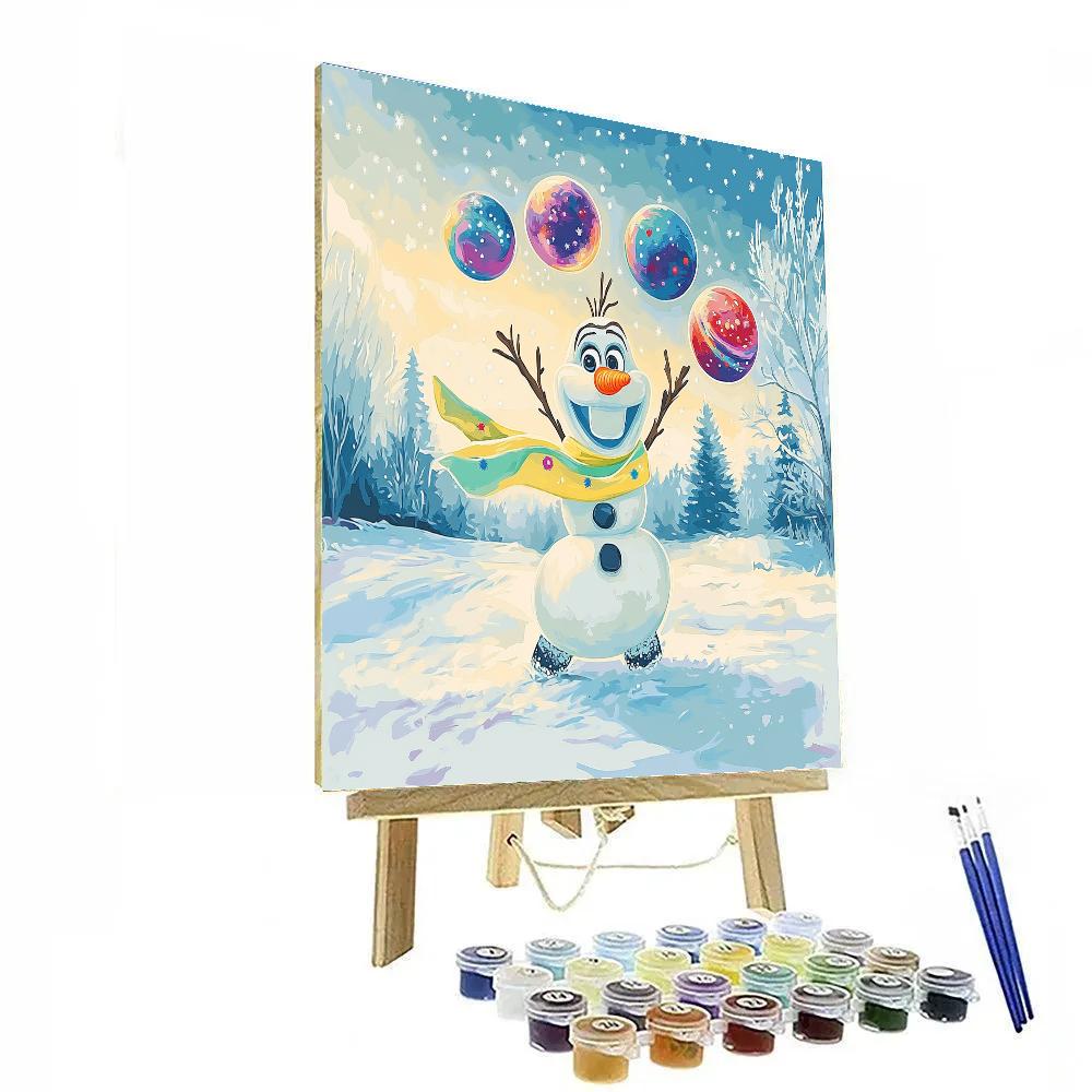 Olaf Planet Ring Snowman Party Paint by numbers art