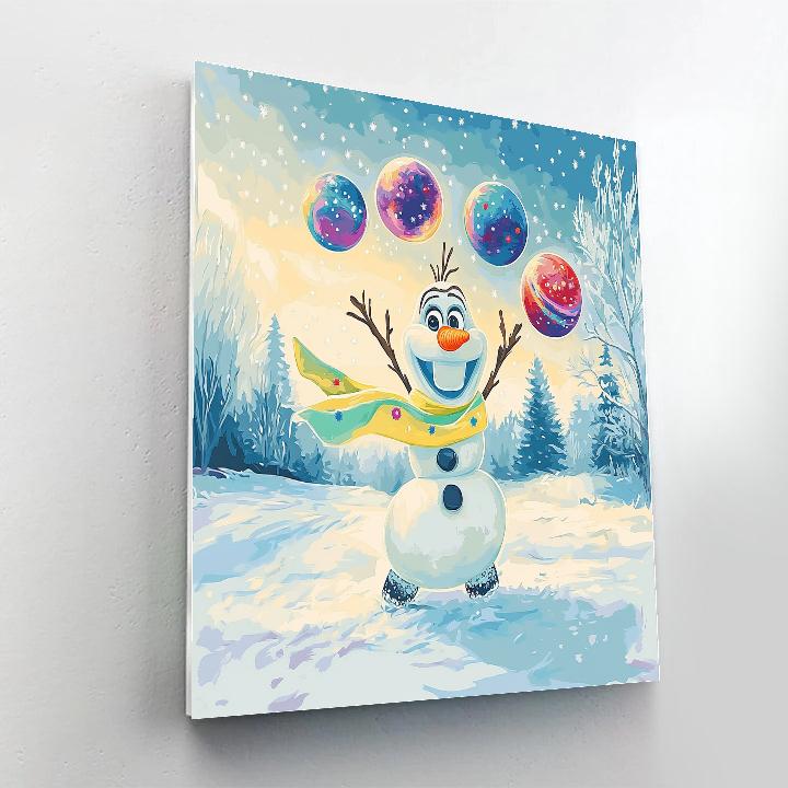 Olaf Planet Ring Snowman Party Paint by numbers art