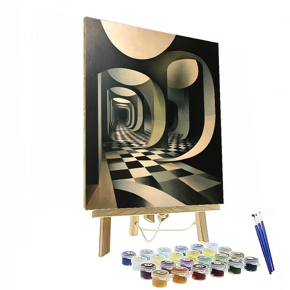 M.C. Escher Inspired Quantum Horizon Tessellation Drift DIY paint by numbers
