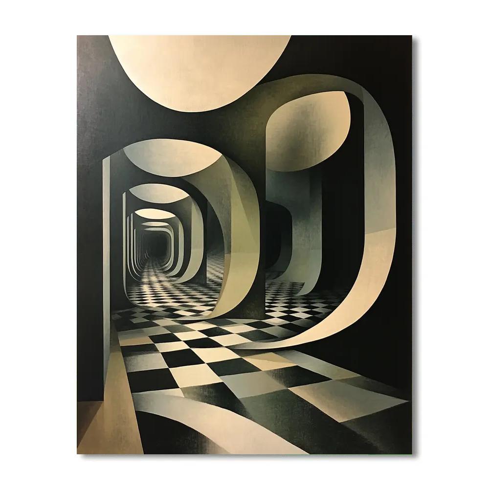 M.C. Escher Inspired Quantum Horizon Tessellation Drift DIY paint by numbers