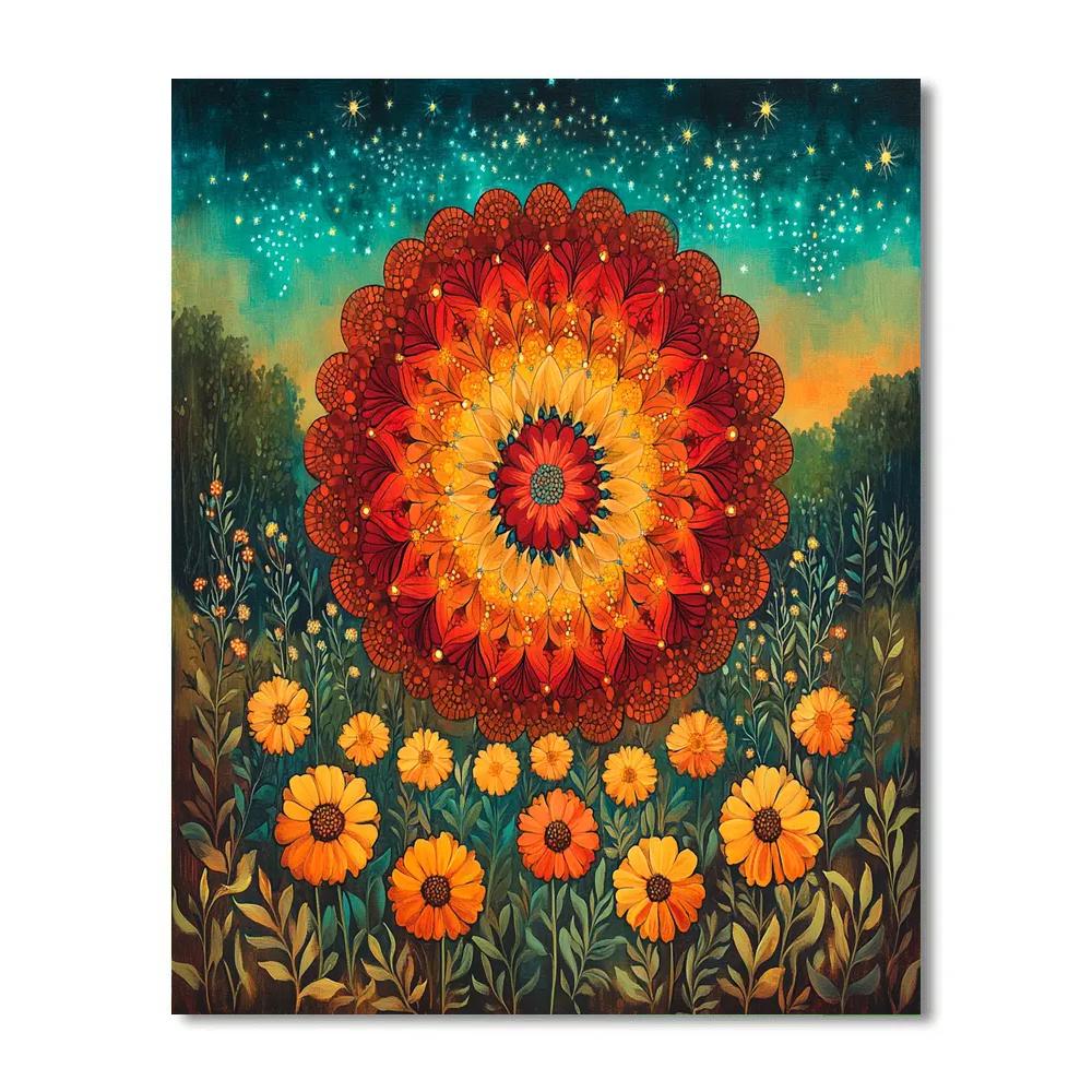 Frida Kahlo Inspired Xochitl Nebula Mandala Paint by numbers art