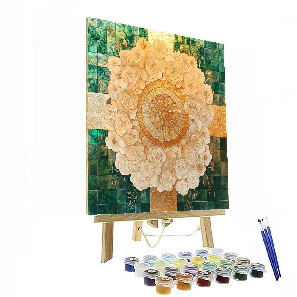 Gustav Klimt Inspired Celestial Garden Of Patterns Paint by numbers art