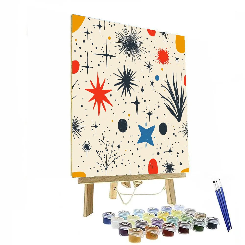 Joan Miro Inspired Playful Star Garden Pattern Paint by numbers kits