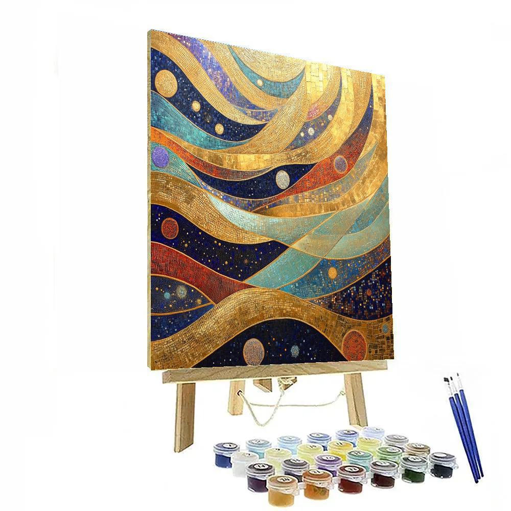 Gustav Klimt Inspired Symphony Of Solar Winds painting number kit