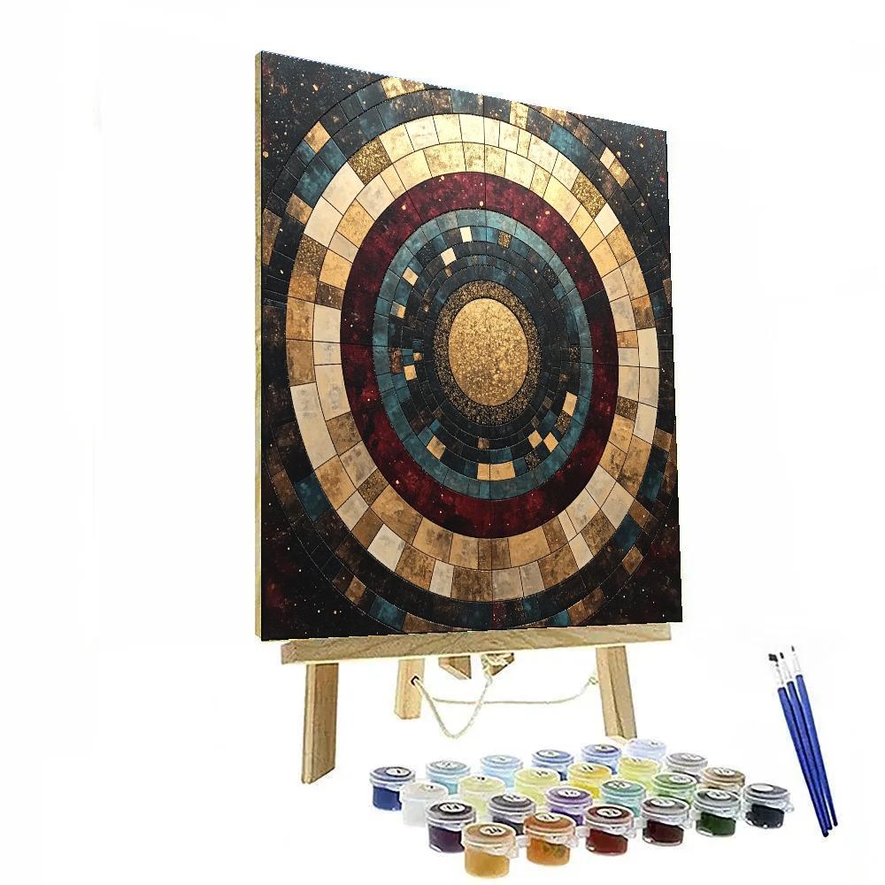Gustav Klimt Inspired Eclipse Mandala Of Time paint by numbers