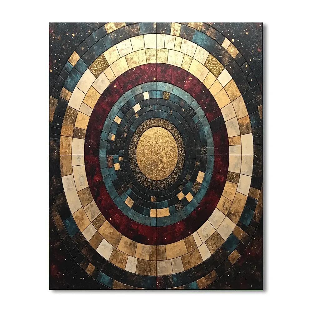 Gustav Klimt Inspired Eclipse Mandala Of Time paint by numbers