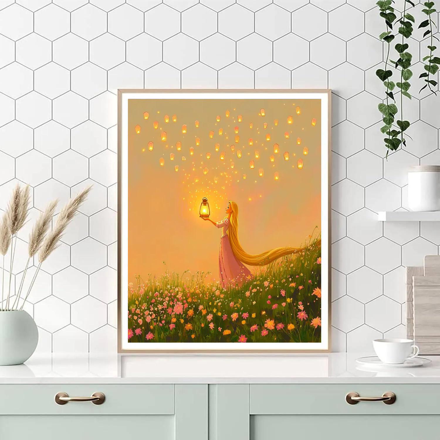 Rapunzel Satellite Lantern Festival Meadow Paint by numbers kits