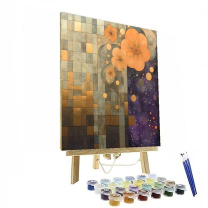 Gustav Klimt Inspired Quantum Lattice Bloom DIY paint by numbers
