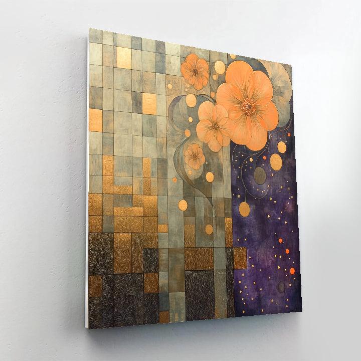 Gustav Klimt Inspired Quantum Lattice Bloom DIY paint by numbers