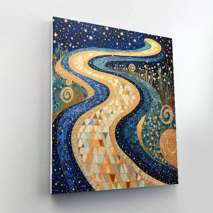 Gustav Klimt Inspired River Of Starlight Filigree paint by color