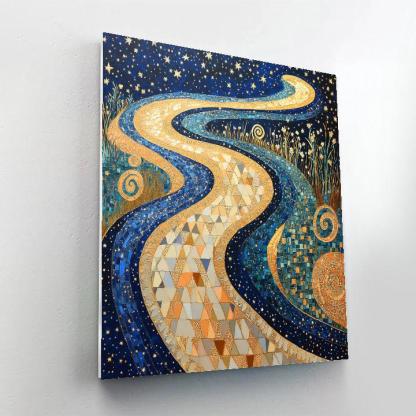 Gustav Klimt Inspired River Of Starlight Filigree paint by color