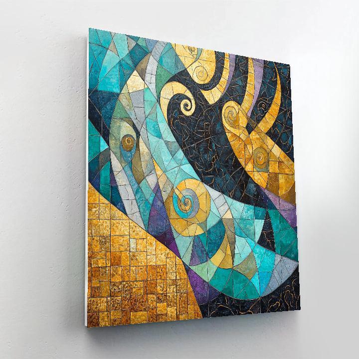 Gustav Klimt Inspired Prism Of Aurora Geometry paint by color