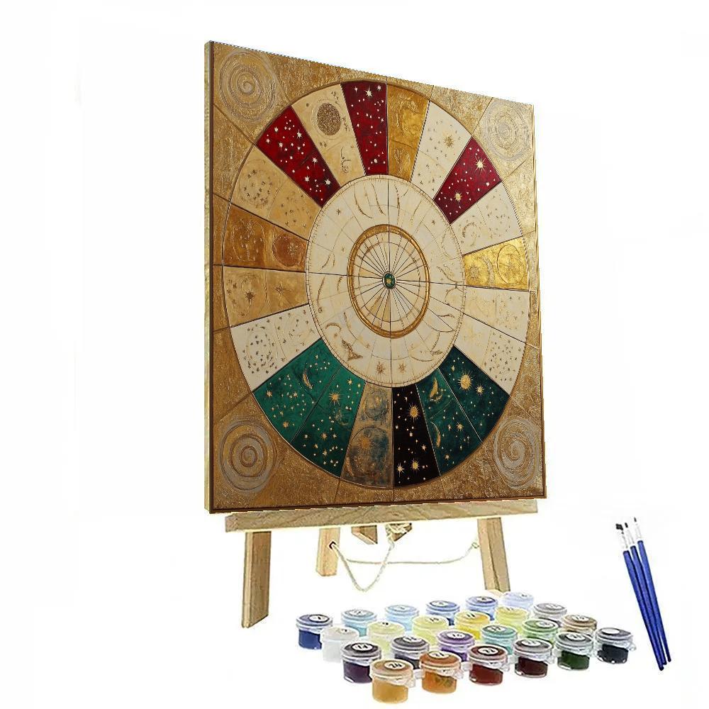 Gustav Klimt Inspired Zodiac Of Abstract Seasons Paint by numbers art