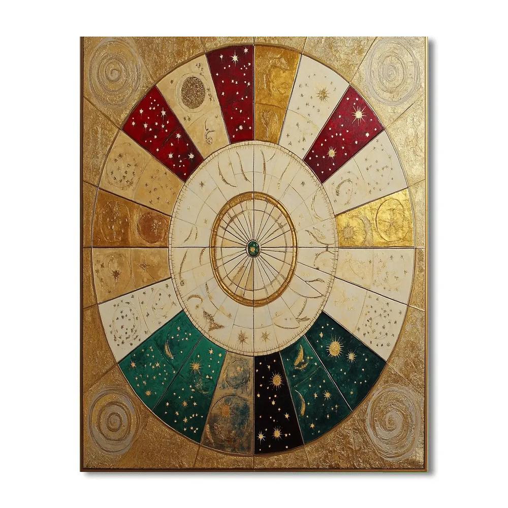 Gustav Klimt Inspired Zodiac Of Abstract Seasons Paint by numbers art