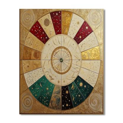 Gustav Klimt Inspired Zodiac Of Abstract Seasons Paint by numbers art