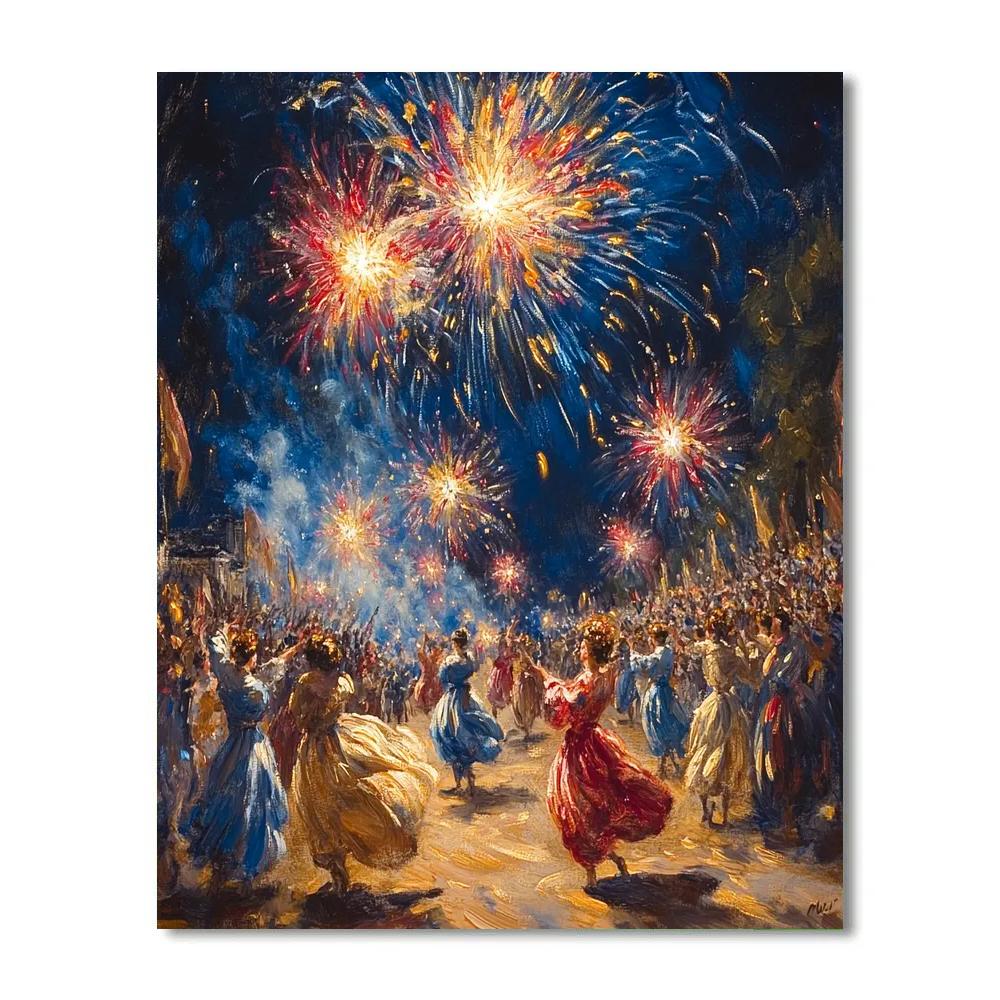 Peter Paul Rubens Inspired Festival Parade Under Fireworks painting number kit