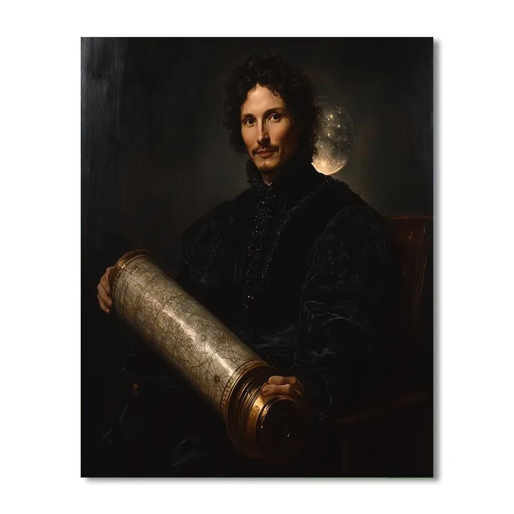 Diego Velazquez Inspired Royal Portrait With Celestial Map paint by number