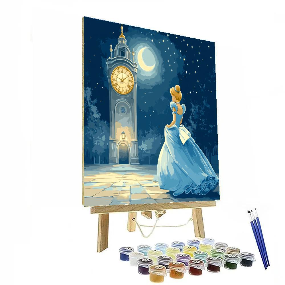 Cinderella Clocktower Moonlight Wish paint by number