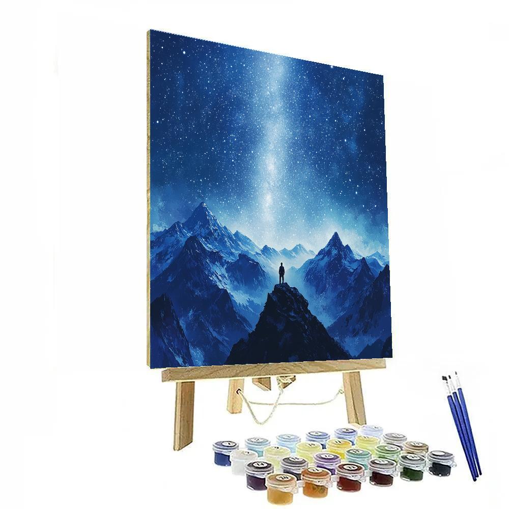 Caspar David Friedrich Inspired Lone Hiker Under Milky Way painting number kit