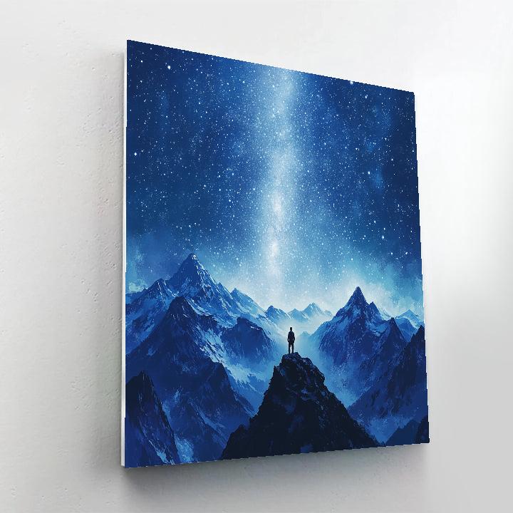 Caspar David Friedrich Inspired Lone Hiker Under Milky Way painting number kit