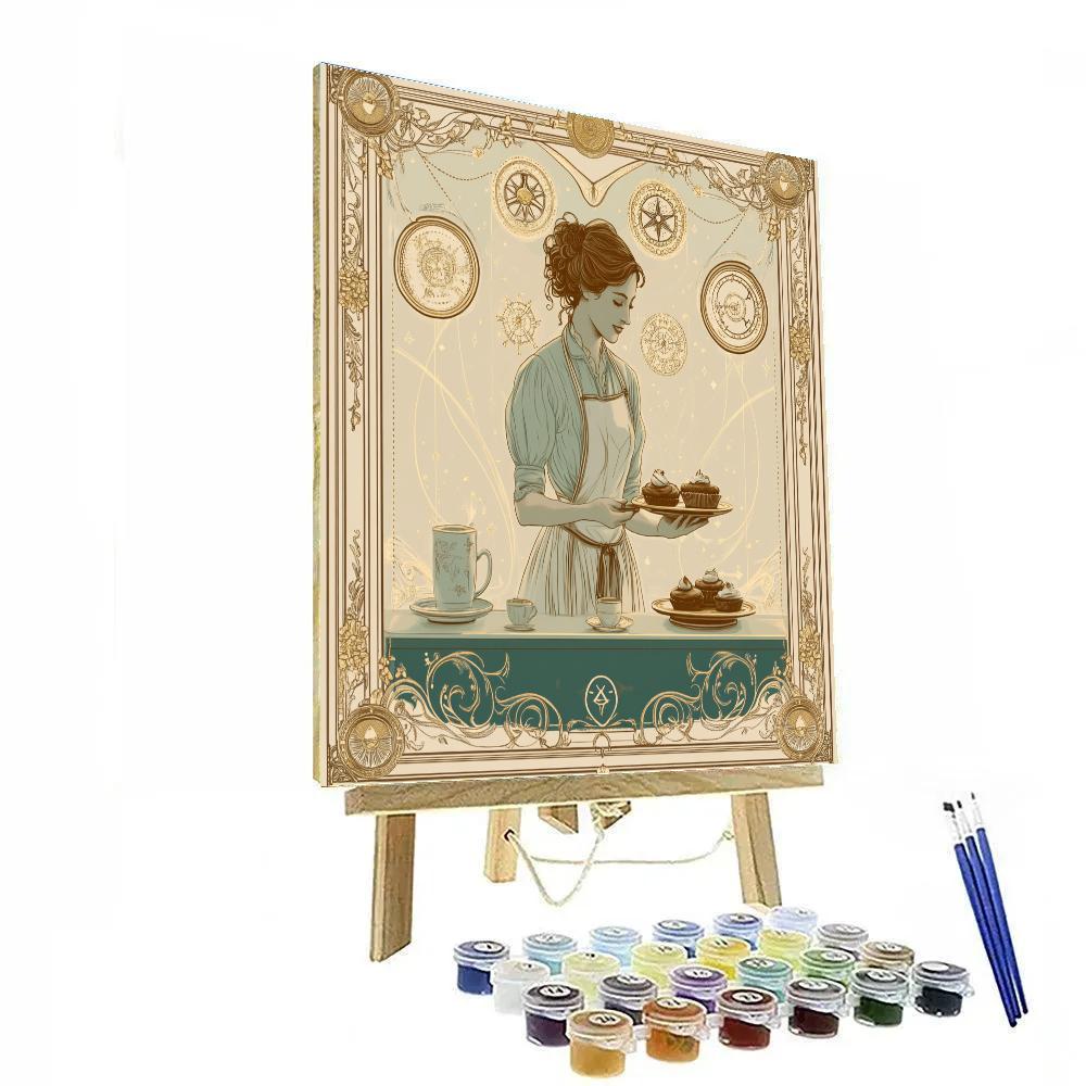 Alphonse Mucha Inspired Art Nouveau Zodiac Cafe Menu Paint by numbers kits