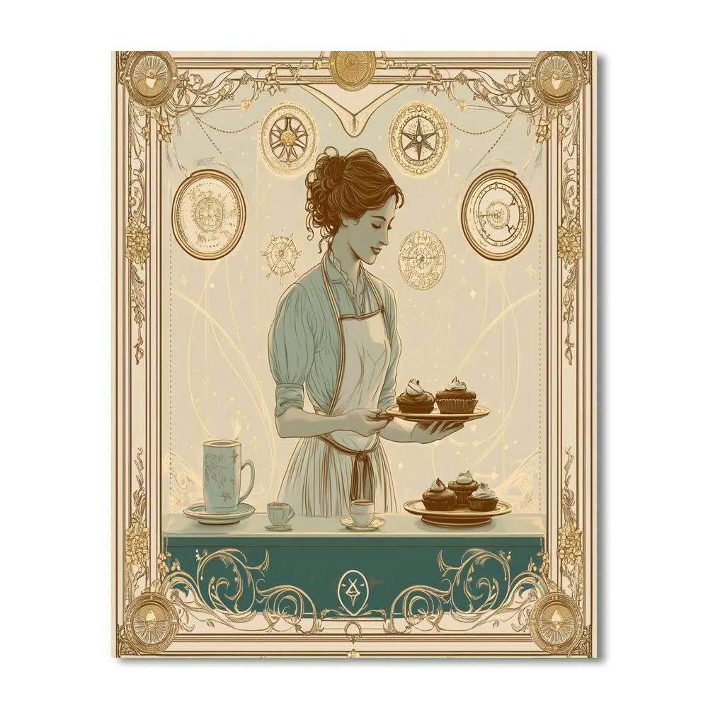 Alphonse Mucha Inspired Art Nouveau Zodiac Cafe Menu Paint by numbers kits