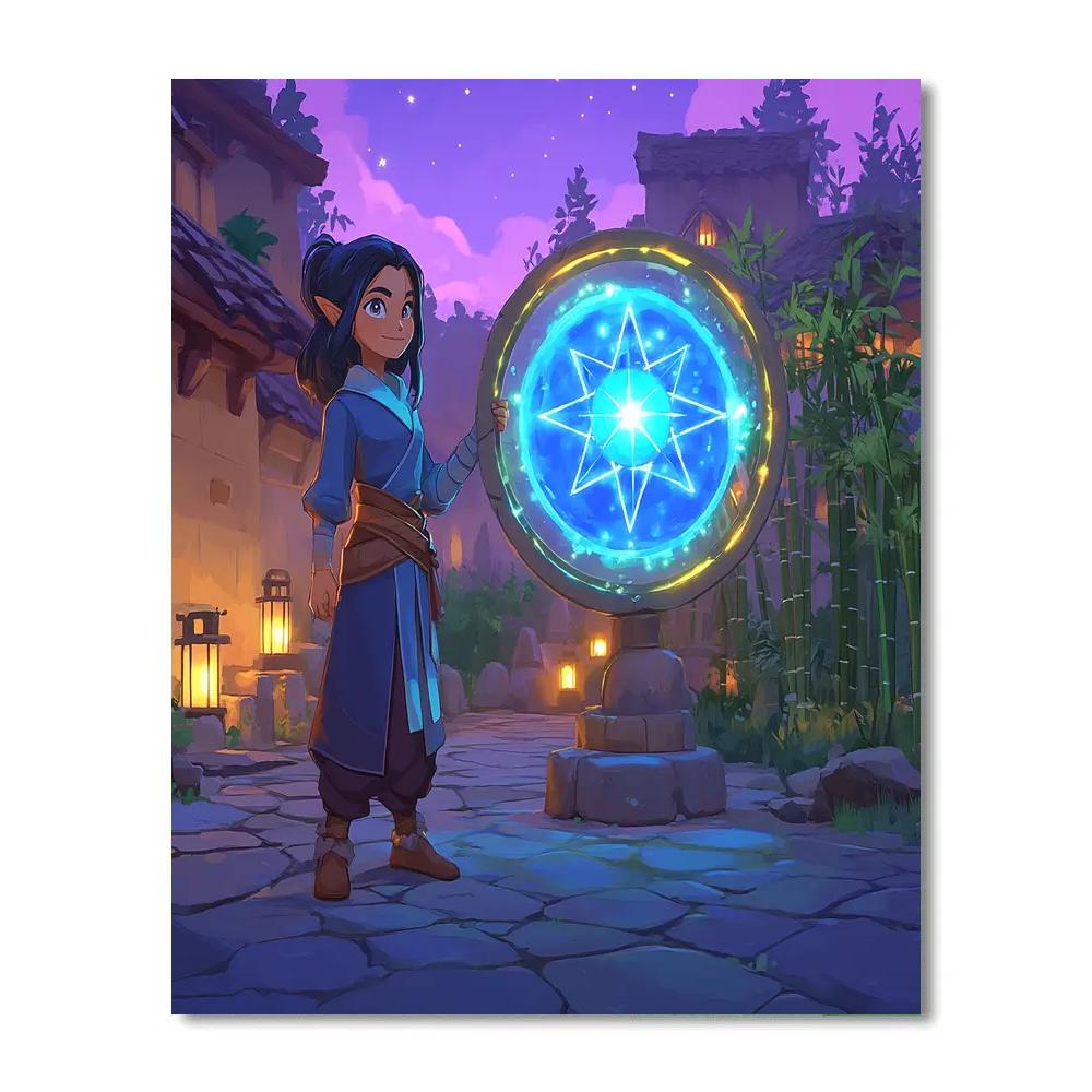 Raya Dragon Gem Astrolabe Garden Paint by numbers art