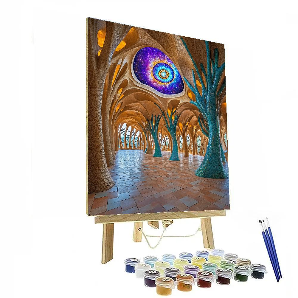 Antonio Gaudi Inspired Organic Space Cathedral painting number kit