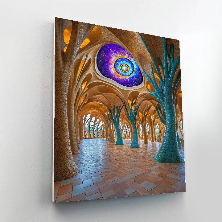 Antonio Gaudi Inspired Organic Space Cathedral painting number kit