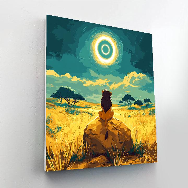 Simba Savanna Eclipse Curiosity Paint by numbers art