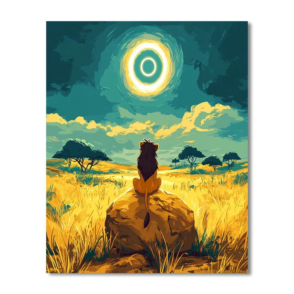 Simba Savanna Eclipse Curiosity Paint by numbers art